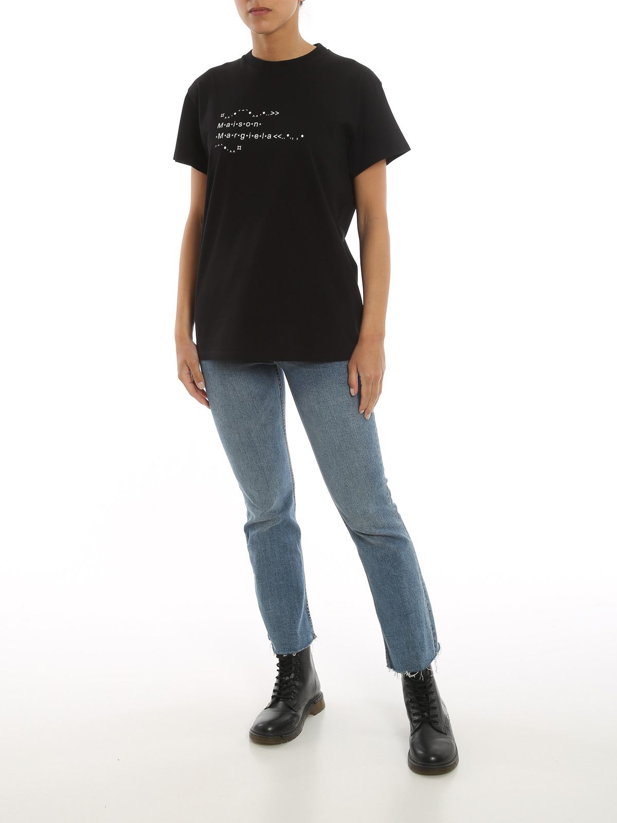 Maison Margiela oc11z1225 Logo Print T-Shirt in Black Size M / US 6-8 / IT 42-44 - 2 Thumbnail