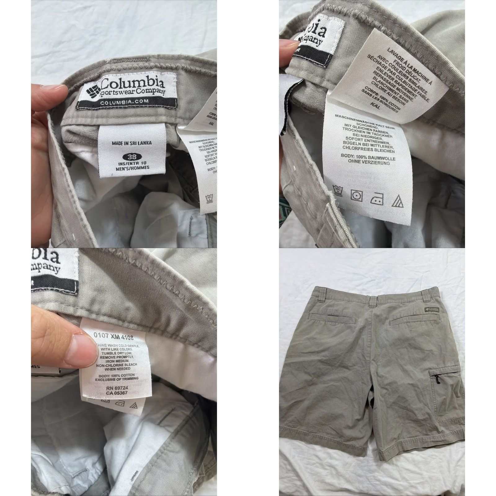 Vintage Columbia Cargo Shorts Mens 38x9 Gray Cotton Canvas Cargo Pocket Zip Flat Front Regular Rise 9in Sz 38 Shirt? Size US 38 / EU 54 - 8 Thumbnail