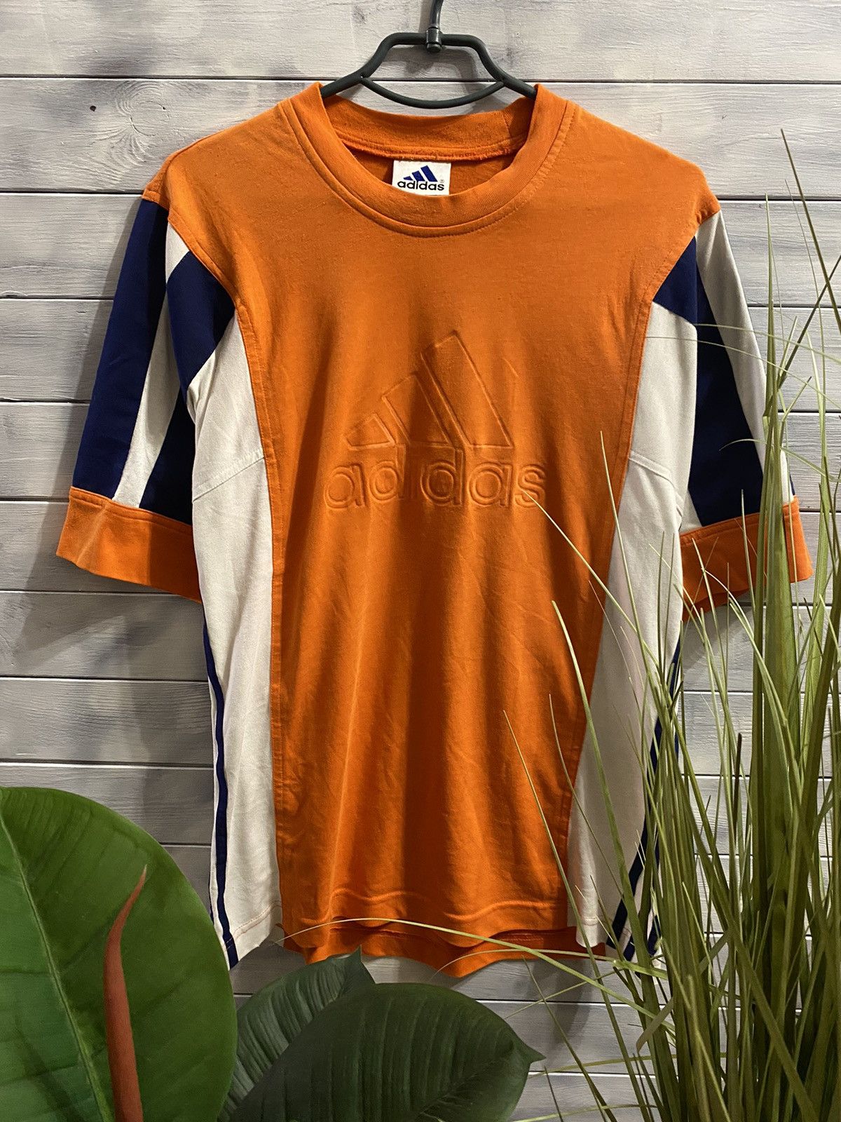 Adidas Rare Vintage T-Shirt Adidas Triples Centr Logo. Size US M / EU 48-50 / 2 - 1 Thumbnail