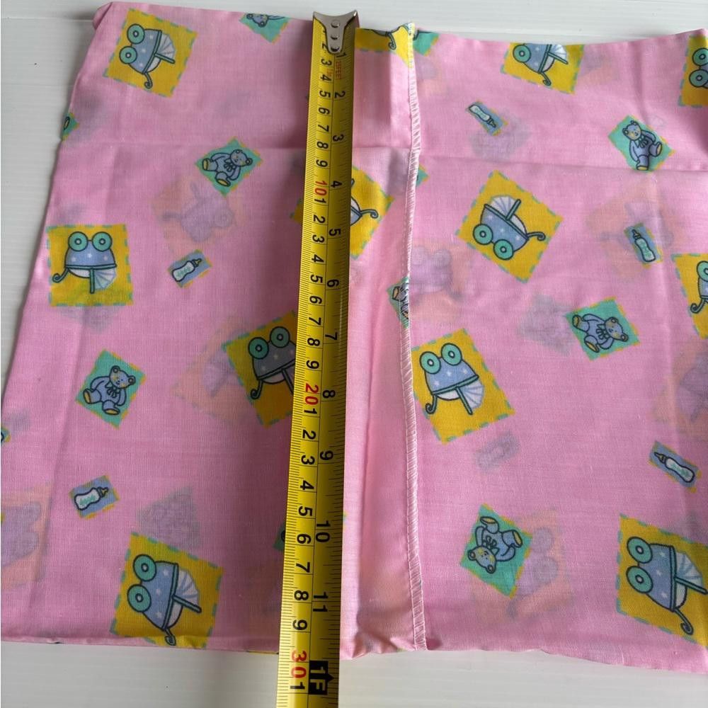 Designer Vintage 90s Baby girl pink Pillowcase by Emval Creations Size ONE SIZE - 5 Thumbnail