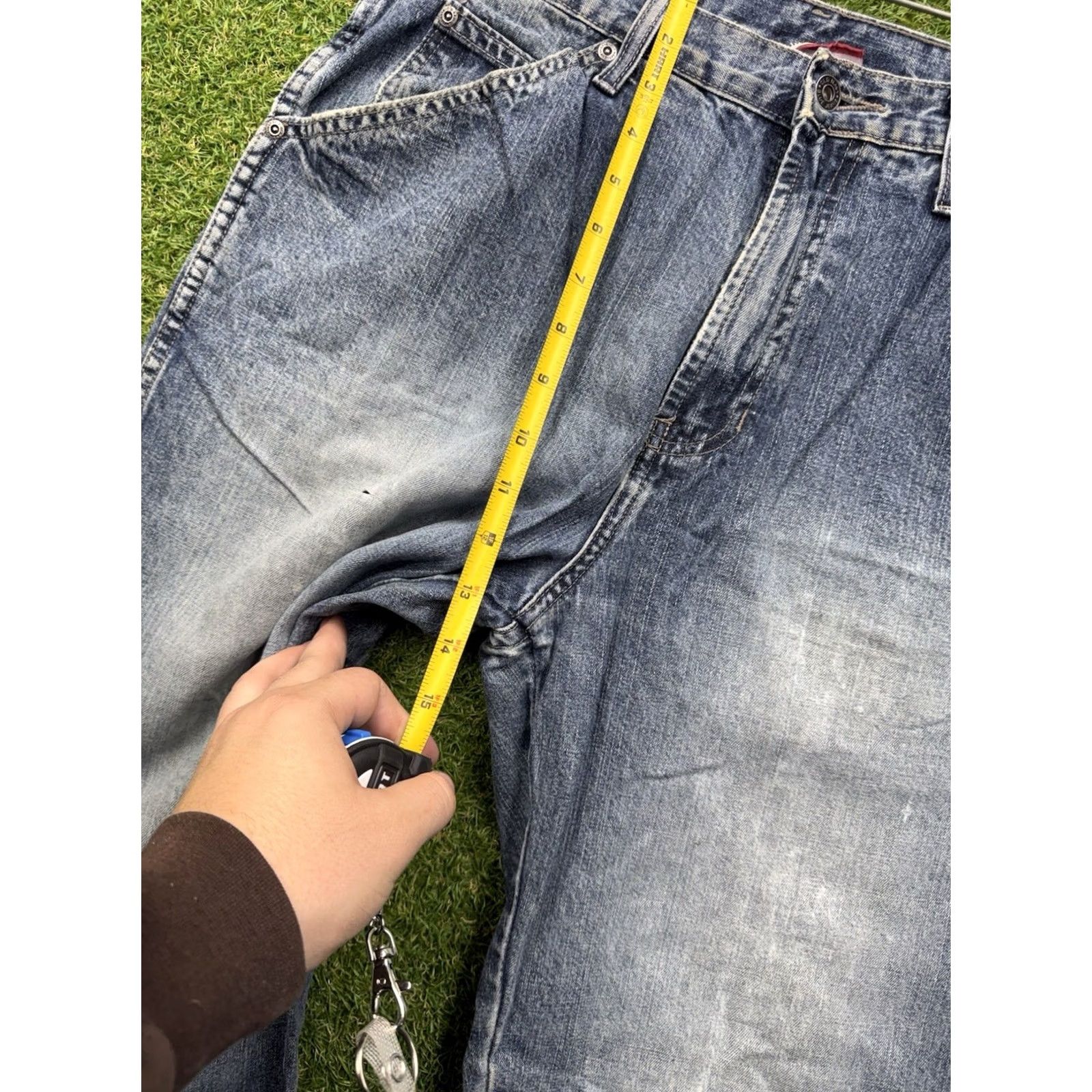 Old Navy VINTAGE Old Navy Jeans Mens 34 Long Painter Carpenter Denim Straight Leg 90s Grunge Hip Hop Blue 5-Pocket Mens Jeans Size US 34 / EU 50 - 4 Thumbnail