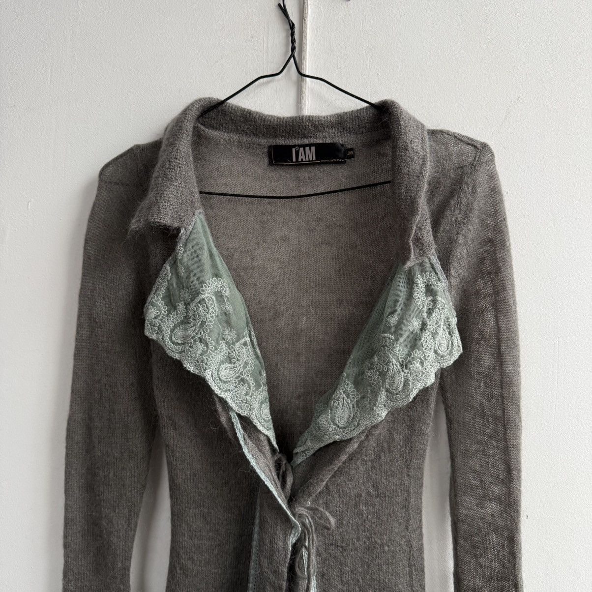 Japanese Brand IAM Mohair Grey Paisley Cardigan Size S / US 4 / IT 40 - 6 Thumbnail