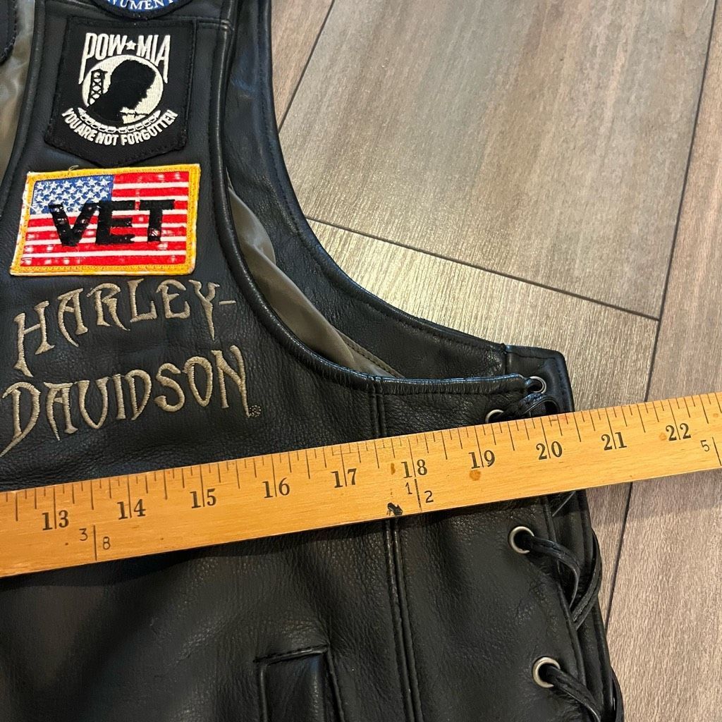 Harley Davidson Harley Davidson Motorcycle Bike Black Leather Vest Men Small Size US S / EU 44-46 / 1 - 5 Thumbnail