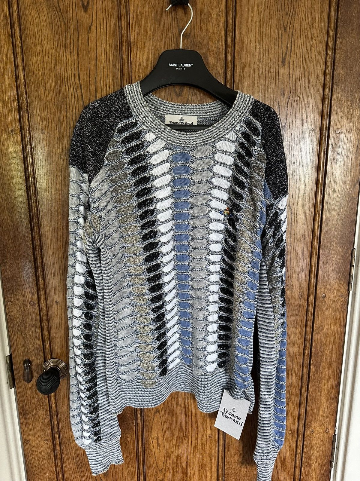 Vivienne Westwood $960 Vivienne Westwood Marcel jumper metallic lamé sweater Size US L / EU 52-54 / 3 - 13 Thumbnail