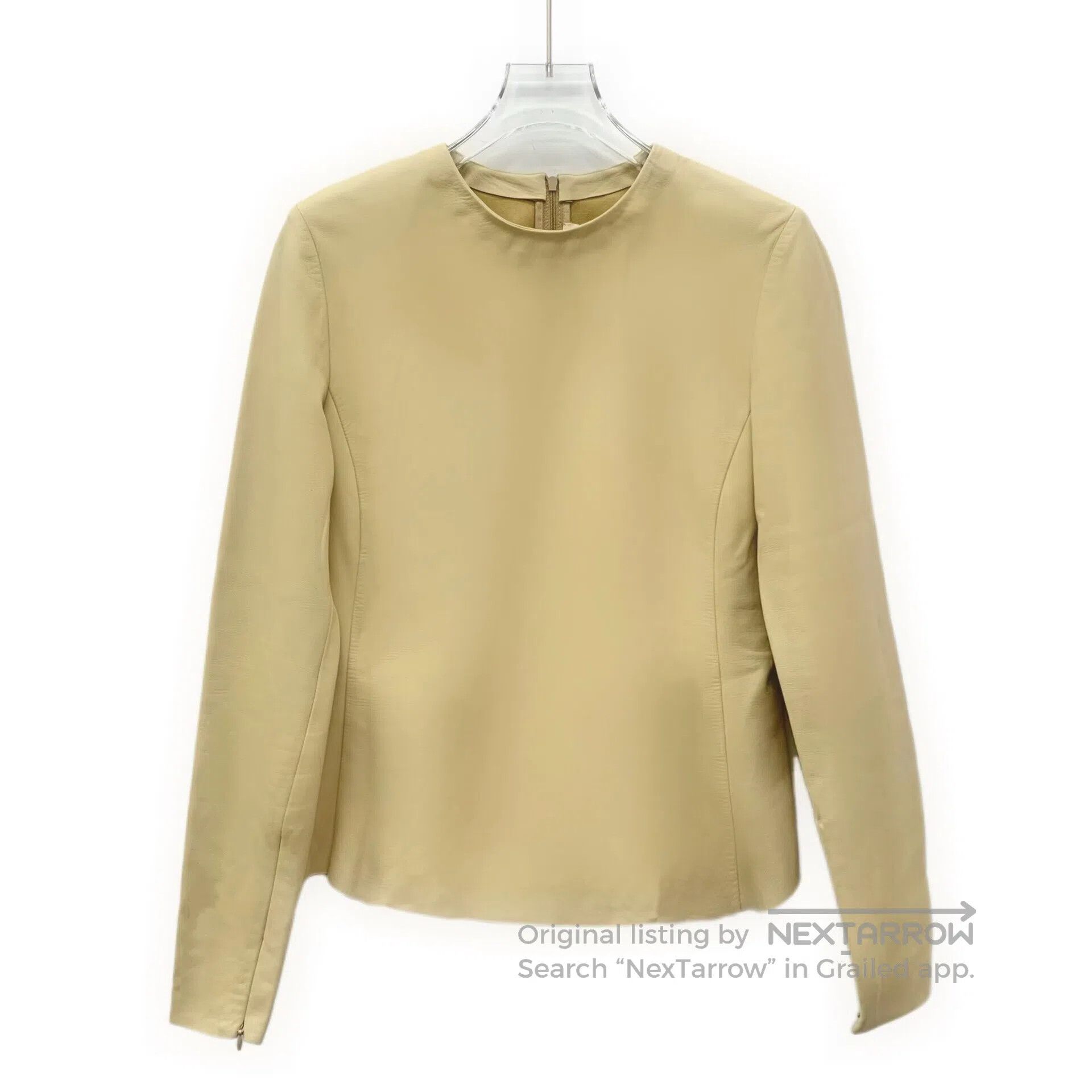 Celine CELINE Light Yellow Sheepskin Back Zipper Design Round Nec Size XS / US 0-2 / IT 36-38 - 1 Thumbnail
