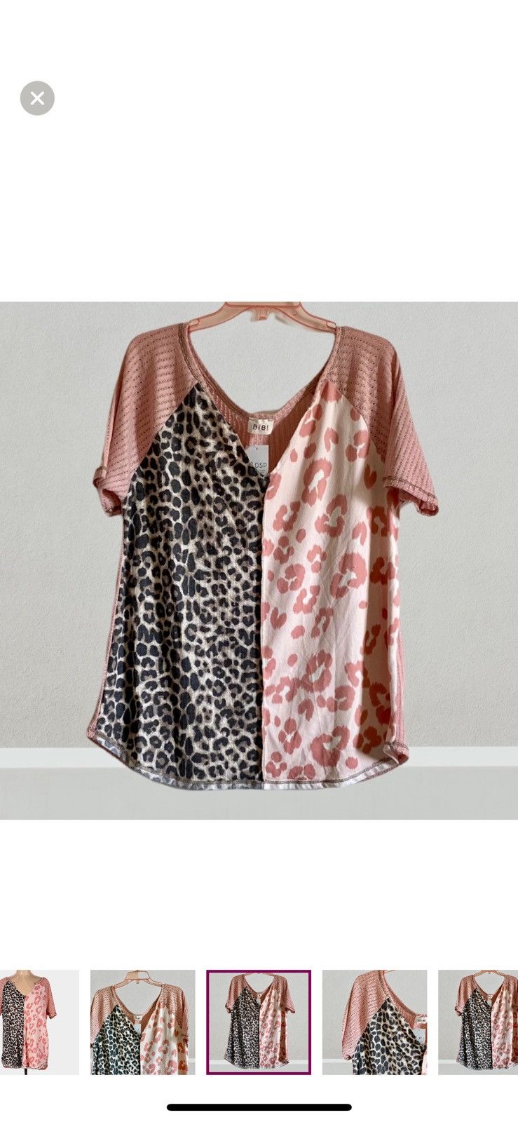 Other BIBI PINK ANIMAL PRINT BLOCK DETAIL SHORT SLEEVE TOP SHIRT Size L / US 10 / IT 46 - 3 Thumbnail