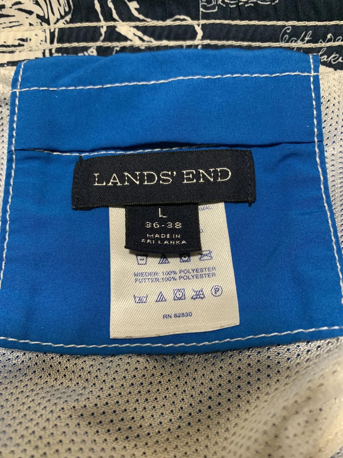 Lands' End Lands End Men's L 36-38 Blue Swim Trunks Drawstring Size US 34 / EU 50 - 8 Thumbnail