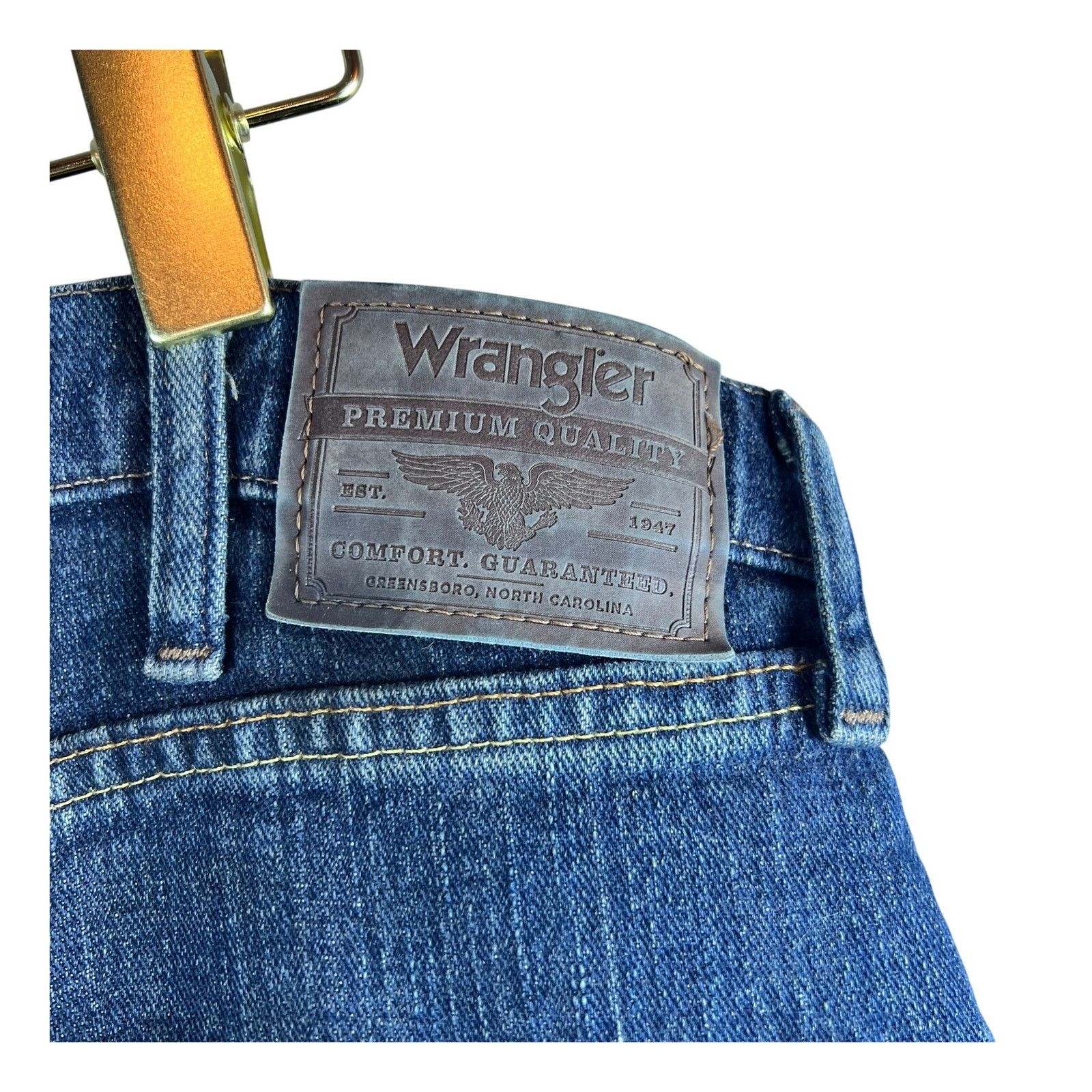 Wrangler Wrangler Relaxed Fit Jeans 36x34 Medium Dark Wash Straight Size US 36 / EU 52 - 3 Thumbnail