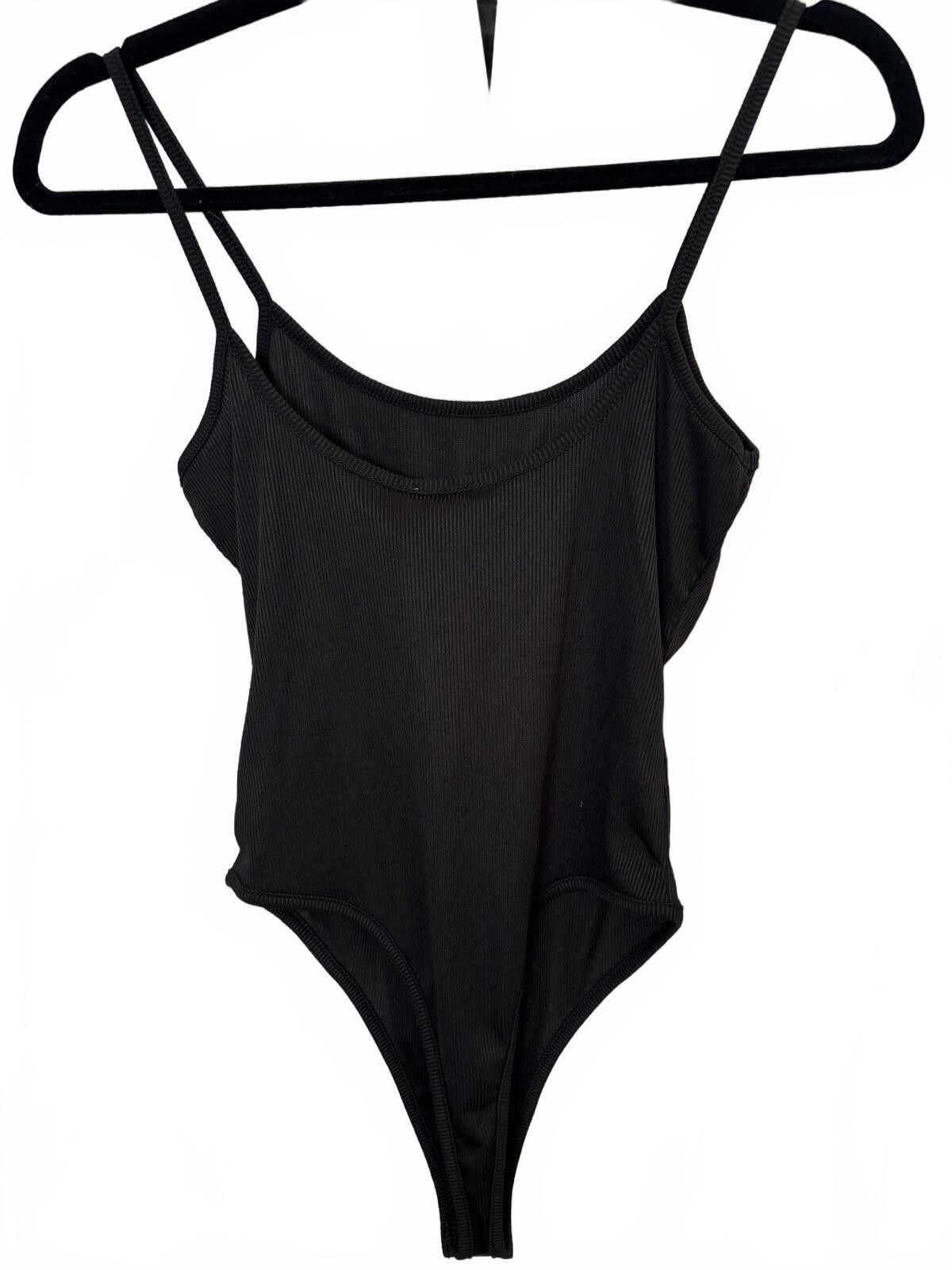 Daily Paper Daisy Black Ribbed Bodysuit Size L Size ONE SIZE - 5 Thumbnail