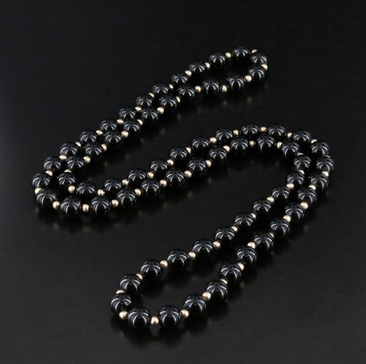 Other 14K Black Onyx Bead Necklace Size ONE SIZE - 4 Thumbnail