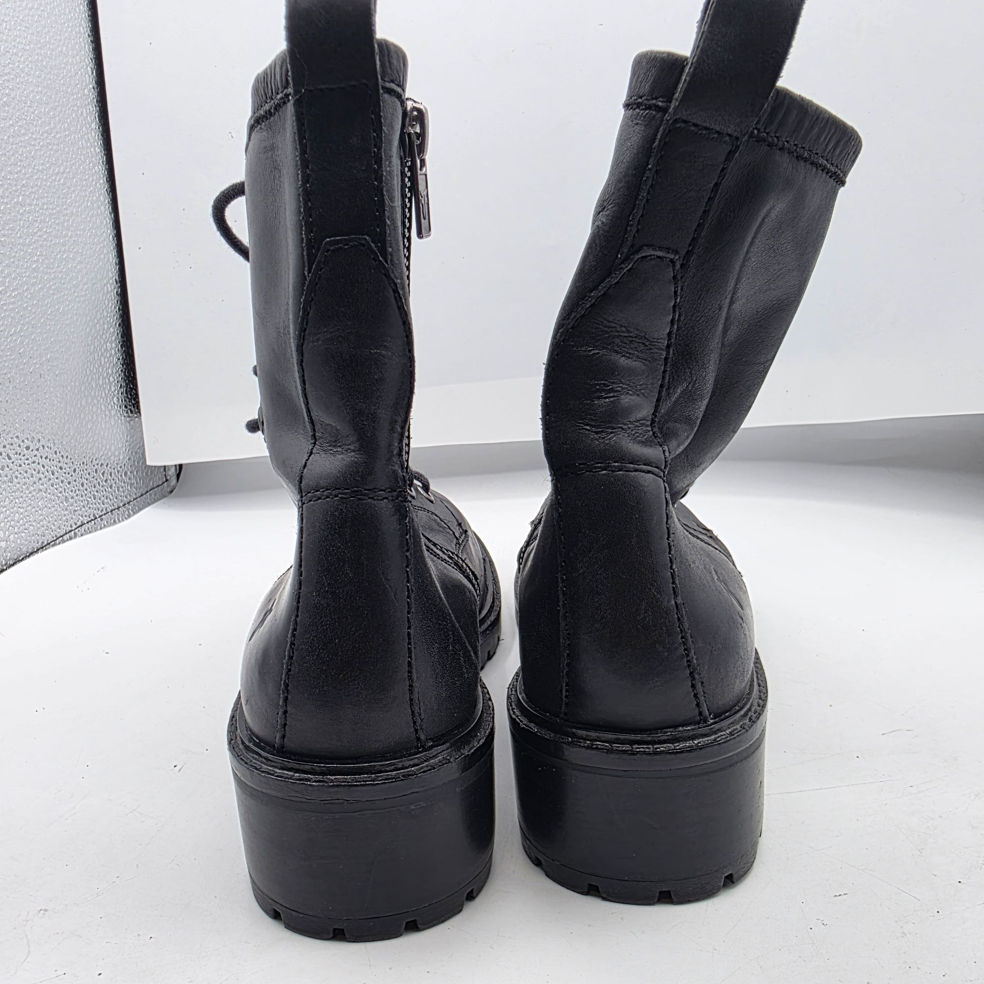 Frye Frye Foster Lace Up Combat Boots Womens Size 7 Black Party G Size US 7 / IT 37 - 4 Thumbnail