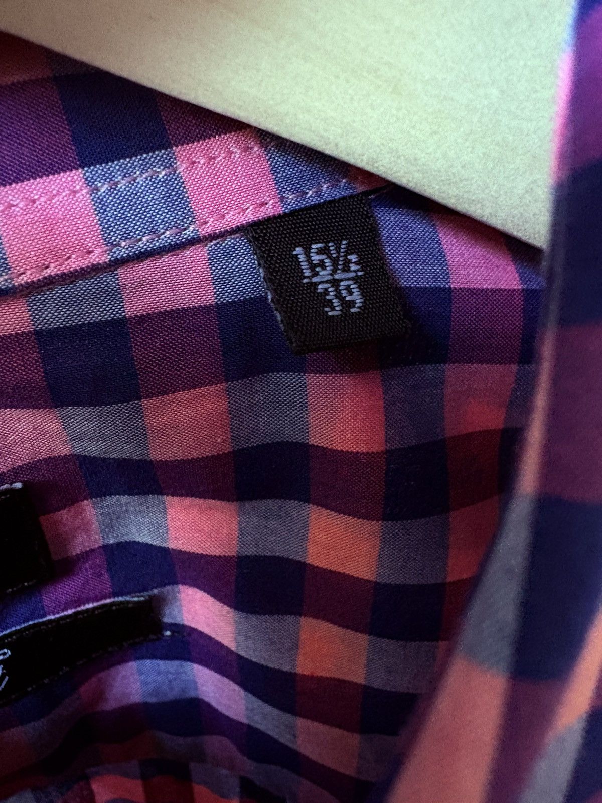 Paul Smith Paul Smith Dress Shirt Gingham Pink/Purple/Blue Slim Fit Size US M / EU 48-50 / 2 - 4 Thumbnail