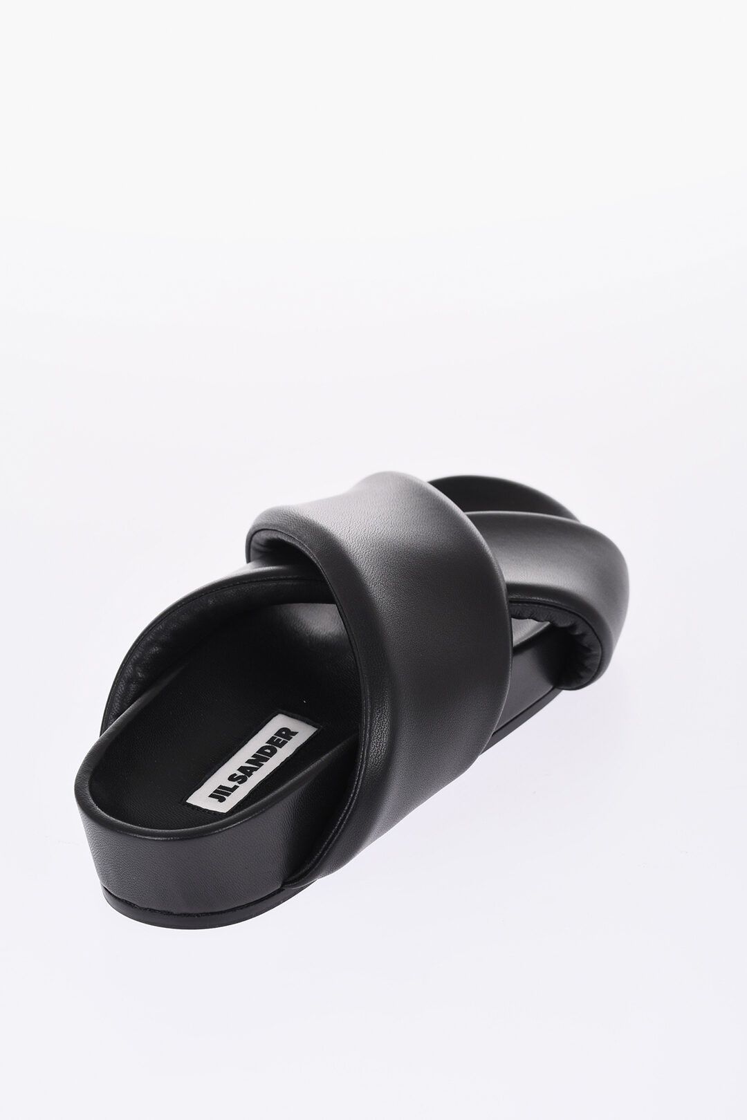 Jil Sander og1mm0625 Padded Leather Fusbet Sliders in Black Size US 7 / EU 40 - 3 Thumbnail