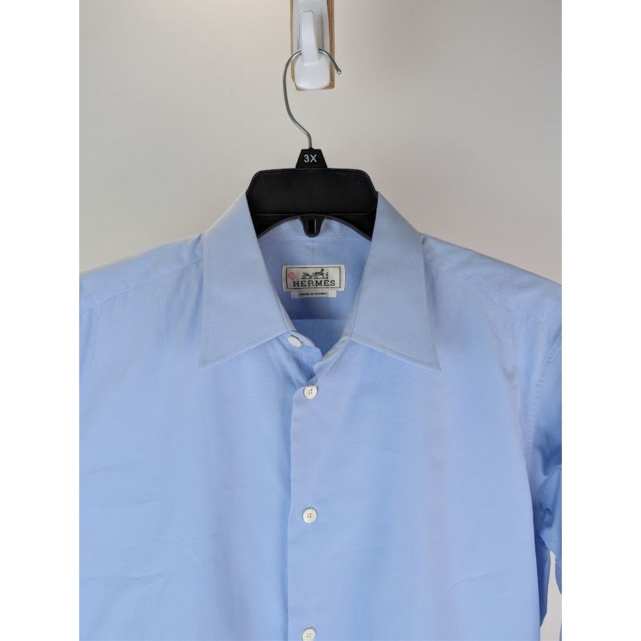 Hermes o1rshd1 CC20 Button Shirt in Blue Size US S / EU 44-46 / 1 - 6 Thumbnail