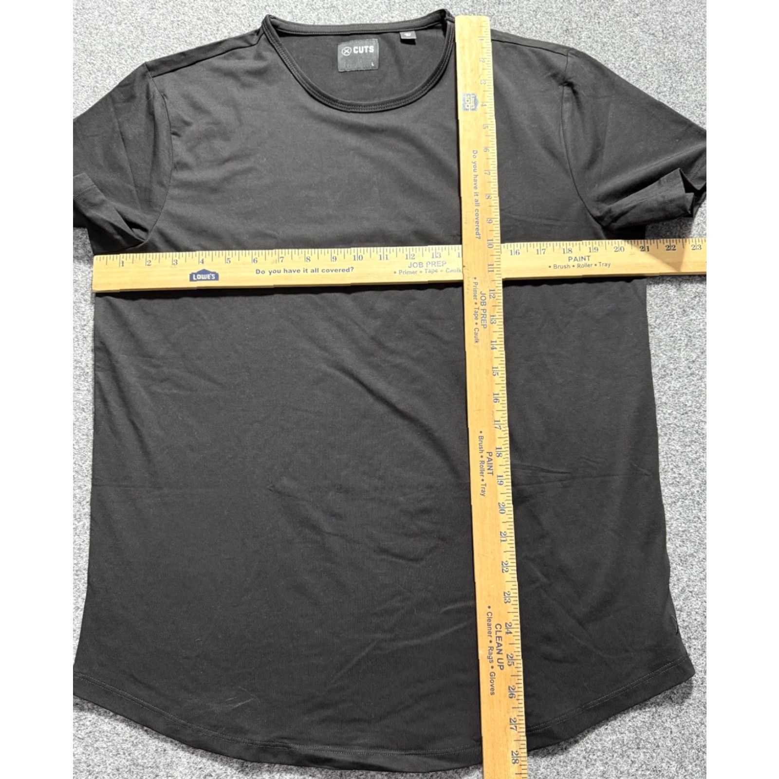 Cuts Cuts T-Shirt Mens Large Black Short Sleeve Crew Neck Regular Fit Logo 100% Cotton Knit Tee Size US L / EU 52-54 / 3 - 7 Thumbnail