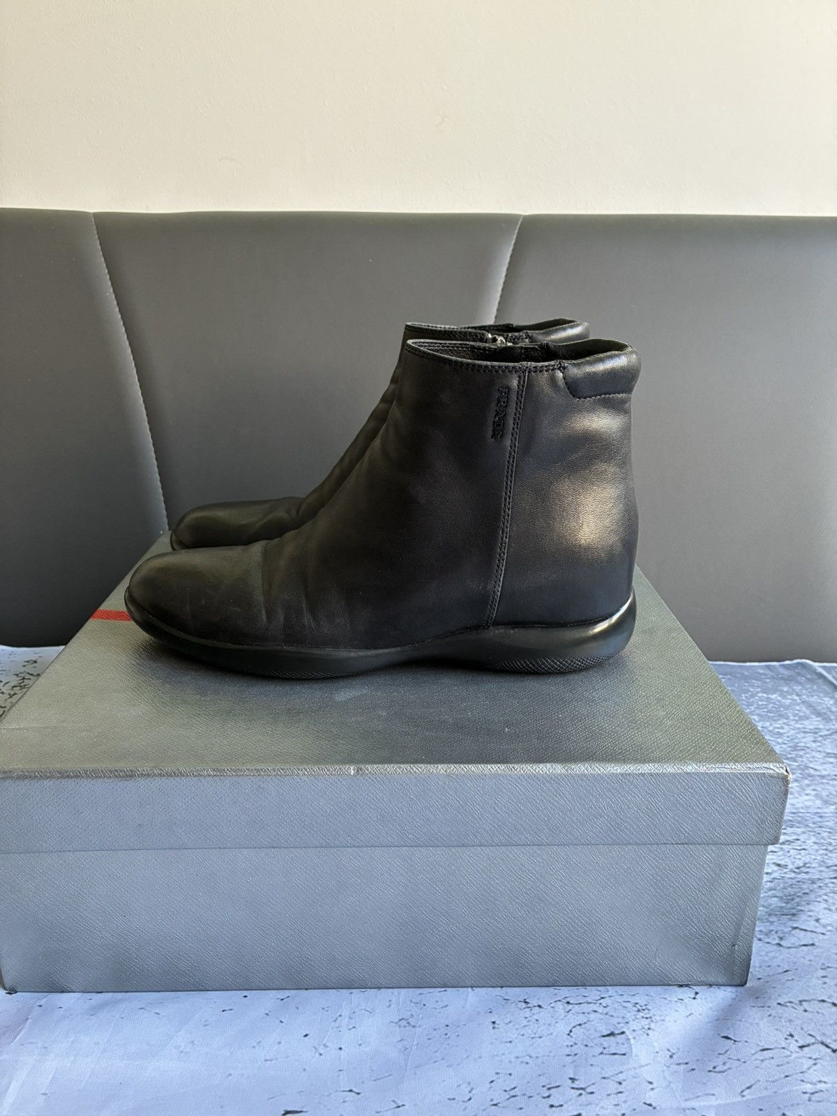 Prada Vintage Prada Leather Ankle Boots Size US 8.5 / IT 38.5 - 2 Thumbnail