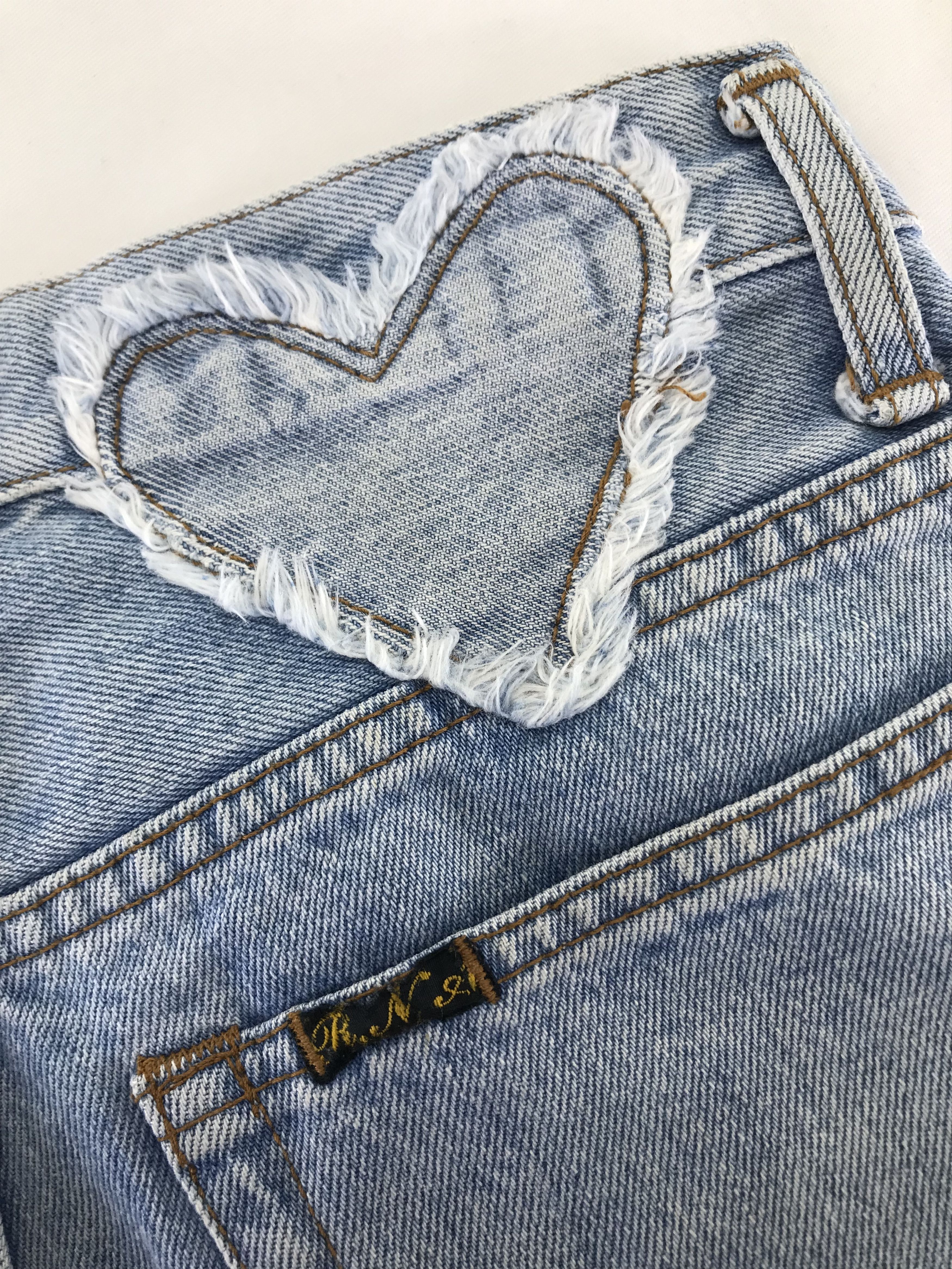 Japanese Brand RNA Inc Love Patched Jeans Size 27" / US 4 / IT 40 - 12 Thumbnail
