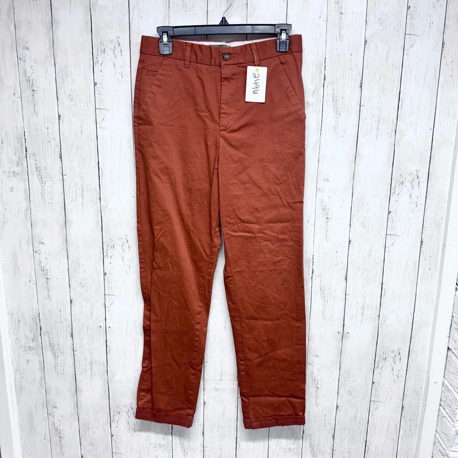Zara Zara Man Pants Size 29 Rust Slim Straight Chinos Slit Pocket Size US 29 - 1 Thumbnail