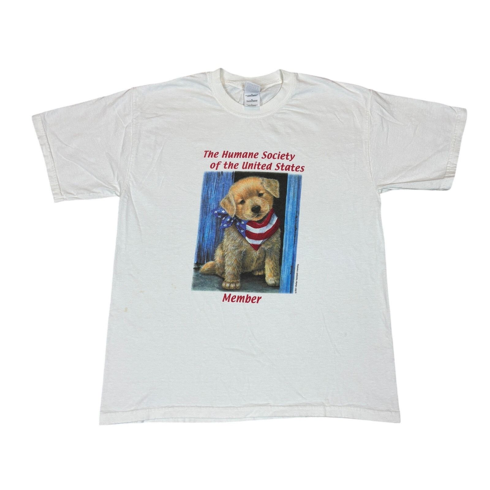 Gildan × Vintage Vintage 2001 Humane Society Member Dog Tee Shirt Men's Large Size US L / EU 52-54 / 3 - 1 Thumbnail