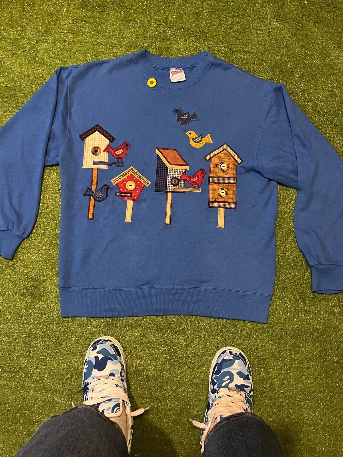 Vintage Birdhouse Fall Sweater