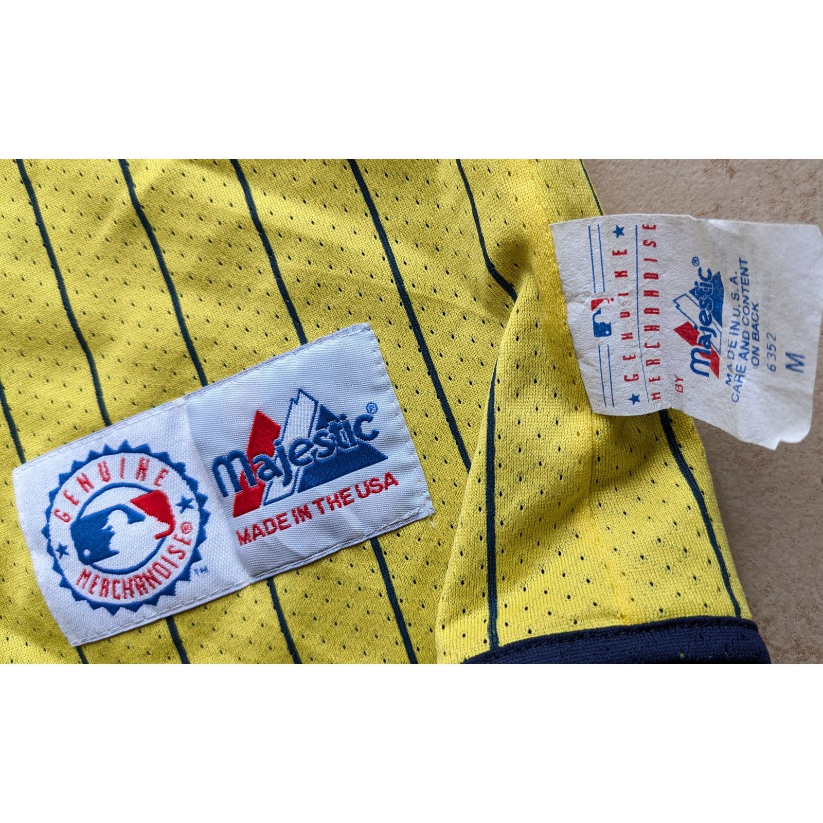 MLB × Majestic NY Yankees DOUBLE Color jersey M mustard navy MLB vtg Size US M / EU 48-50 / 2 - 3 Thumbnail