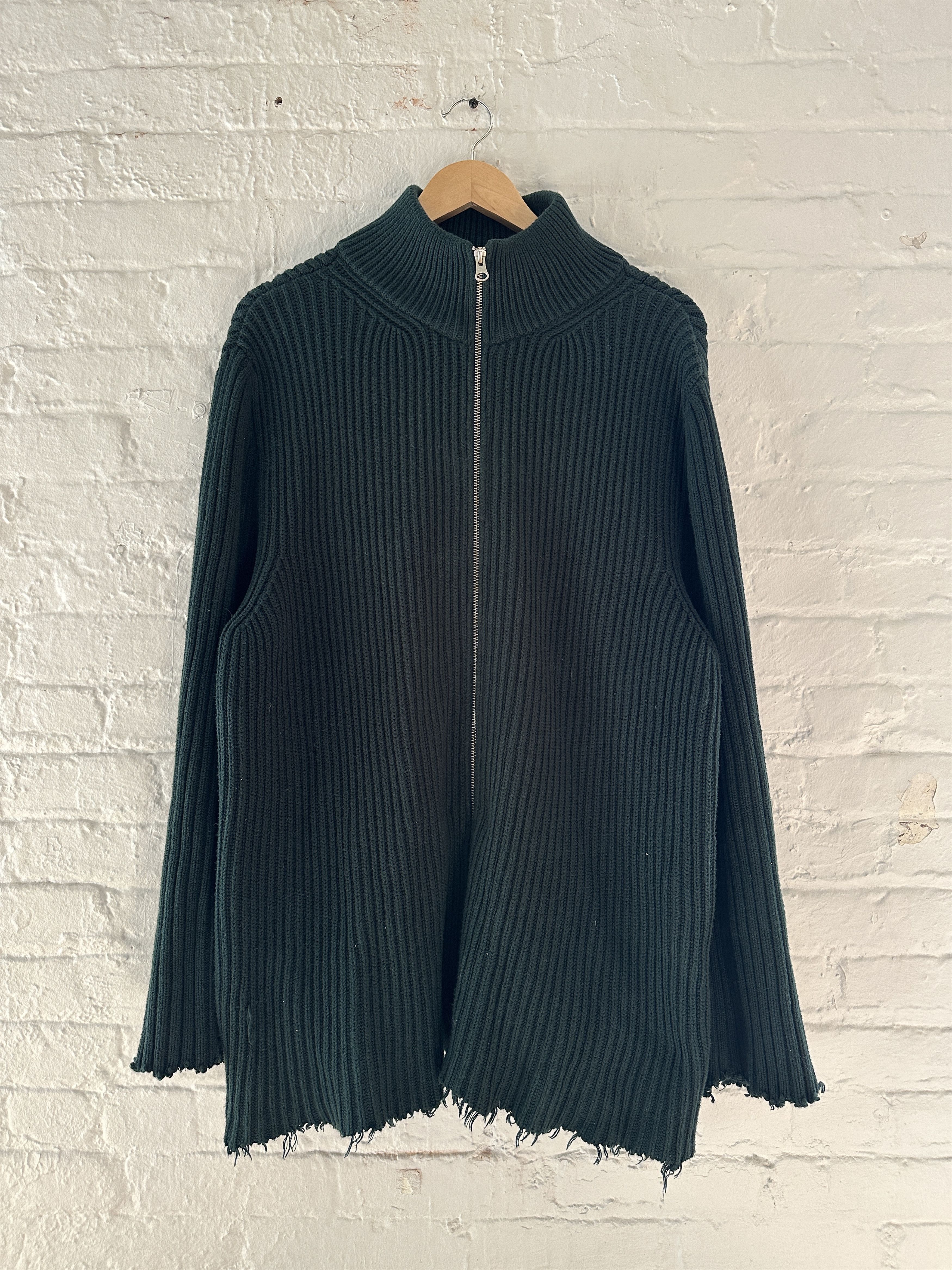 Maison Margiela Maison Margiela Full Zip Distressed Sweater Size US XL / EU 56 / 4 - 1 Thumbnail