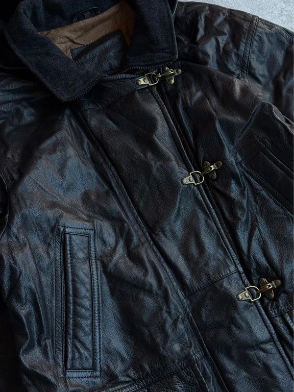 Other Vintage Calf Leather Fireman Clasp Hooded Jacket Size US M / EU 48-50 / 2 - 4 Thumbnail