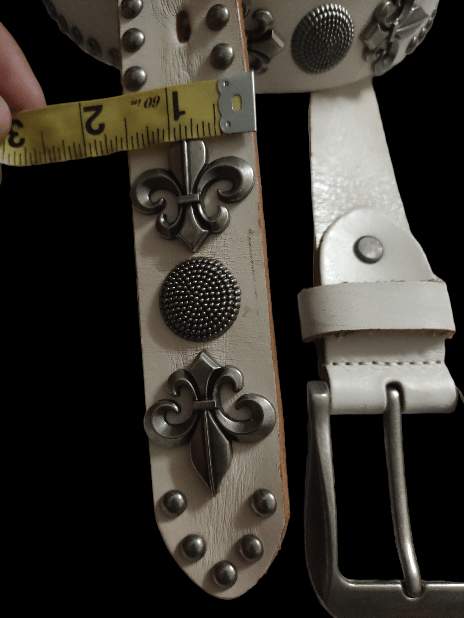 Vintage Studded Belt Leather Handmade inspired Chrome Hearts Size 38 - 6 Thumbnail