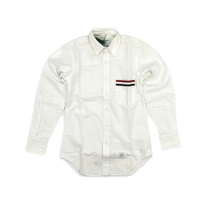 Thom Browne Thom Browne Striped Pocket Oxford Shirt for Men -2507 Size US S / EU 44-46 / 1 - 8 Thumbnail