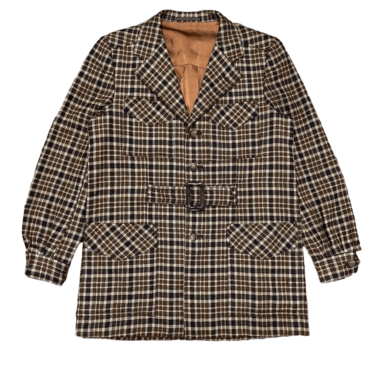 Yves Saint Laurent Vintage YSL Yves Saint Laurent Wool Coat with Buckle Size US M / EU 48-50 / 2 - 1 Thumbnail