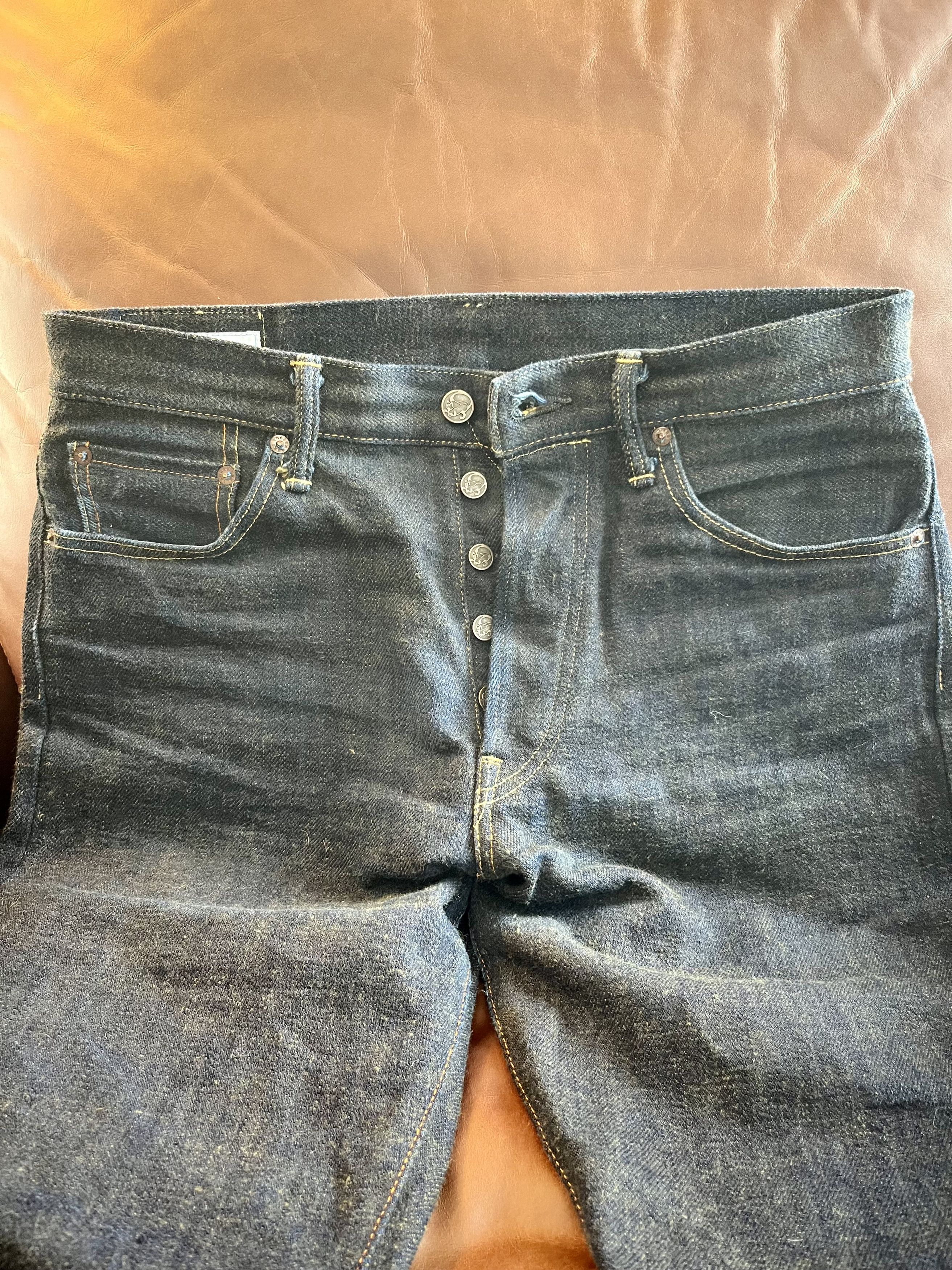 Tanuki HK6561R "Heavy Kusaki" 19.5oz Regular Straight Jeans Size US 32 / EU 48 - 3 Thumbnail