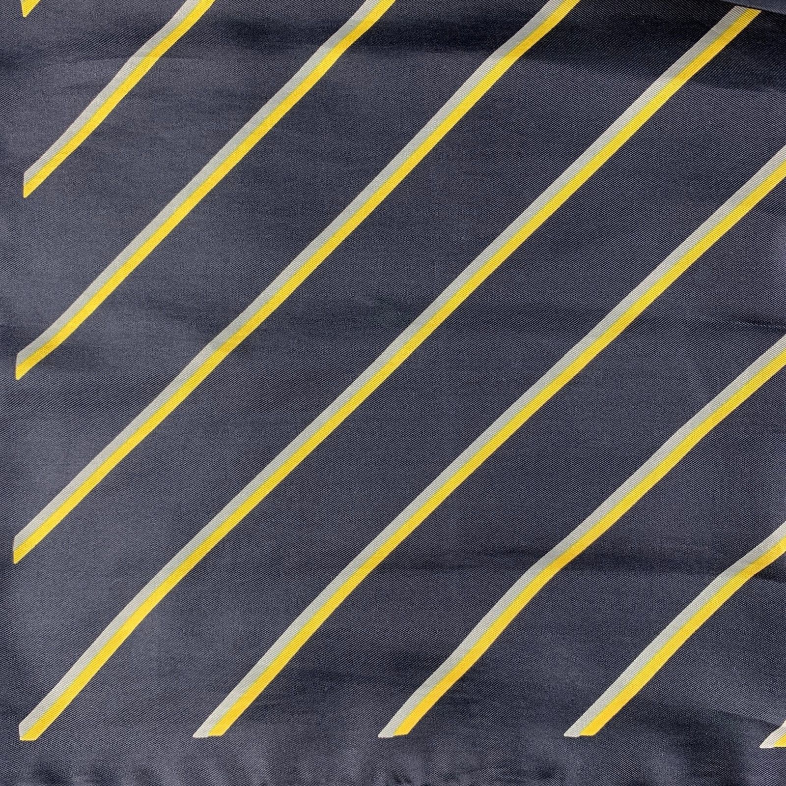 Vintage VINTAGE Navy Yellow Silk Pocket Square Size ONE SIZE - 2 Thumbnail