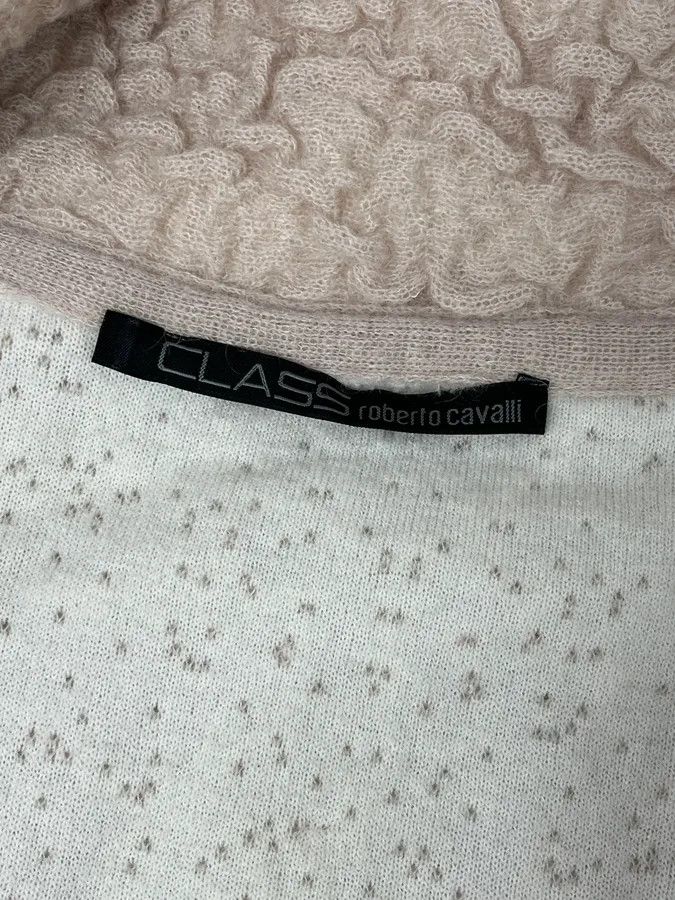 Roberto Cavalli 2000s Roberto Cavalli Wrinkled Texture Beige Long Cardigan Wrist Fur Jacket Size S / US 4 / IT 40 - 9 Thumbnail