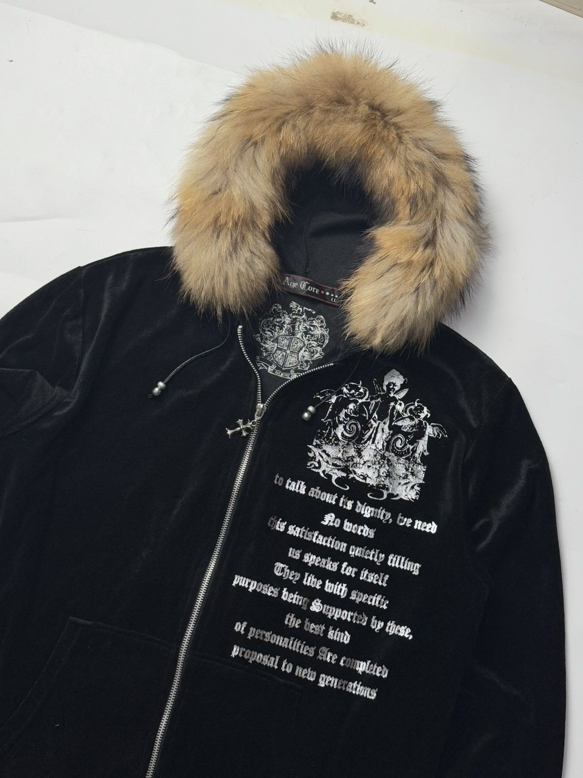 If Six Was Nine × Japanese Brand × Le Grande Bleu (L.G.B.) Fur Velvet Hoodie Poem Snake Skulls Age Core Style Size US L / EU 52-54 / 3 - 1 Thumbnail