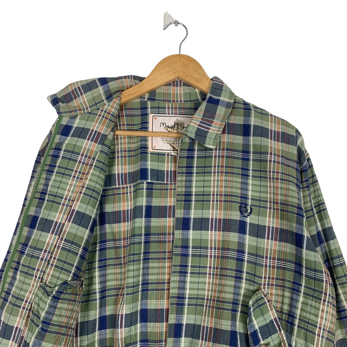 Japanese Brand MAUL RUCK Green Checked Casual Jacket #1047-C47 Size US M / EU 48-50 / 2 - 10 Thumbnail