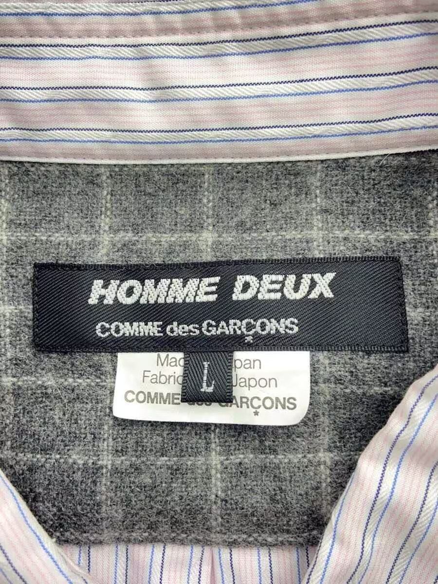 Comme des Garcons × Comme des Garcons Homme Deux Patch Striped Button Shirt Size US L / EU 52-54 / 3 - 8 Thumbnail
