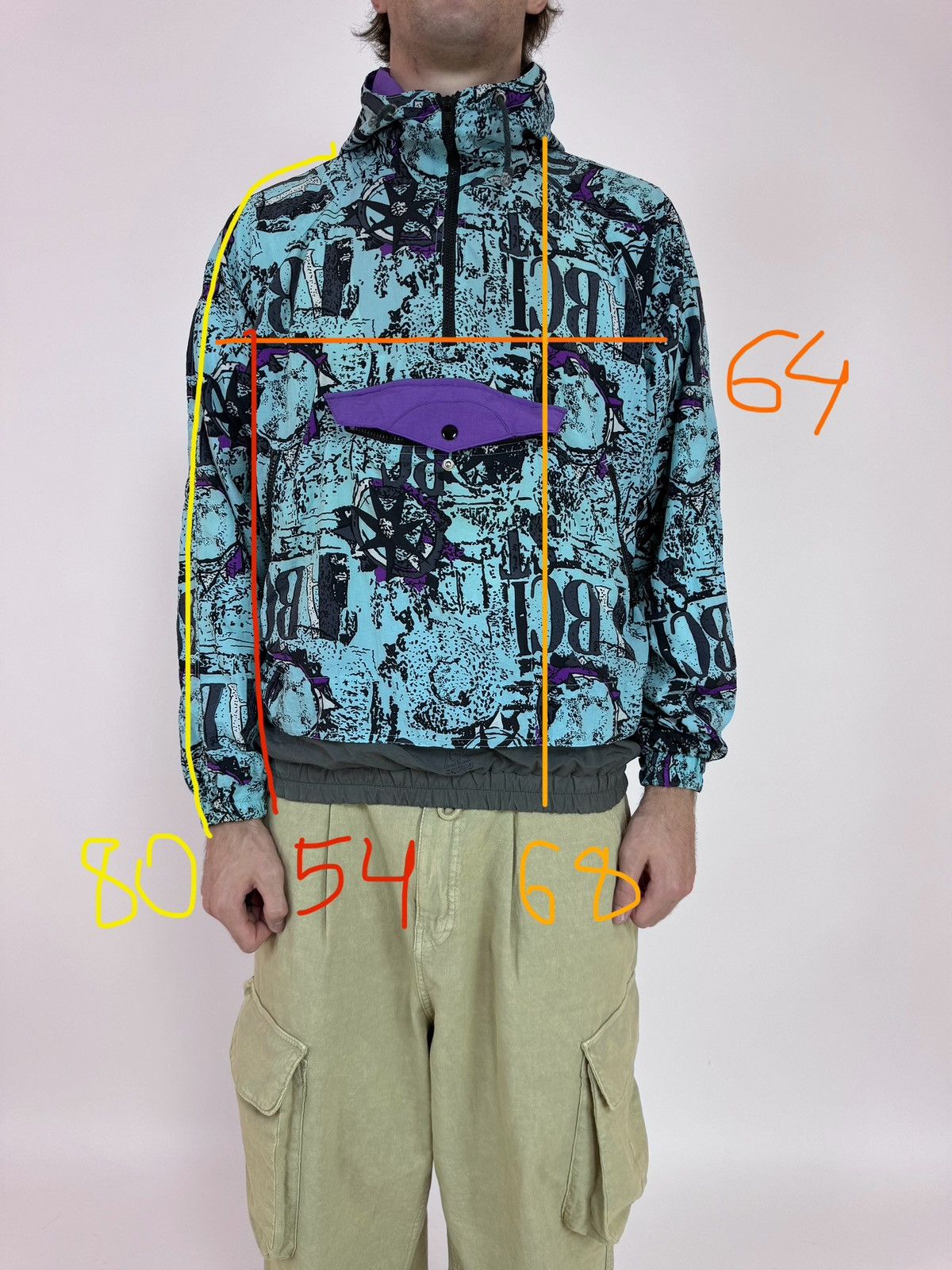 Vintage Active Swiss Design multicolour jacket 1/4 zip anorak Size US L / EU 52-54 / 3 - 12 Thumbnail