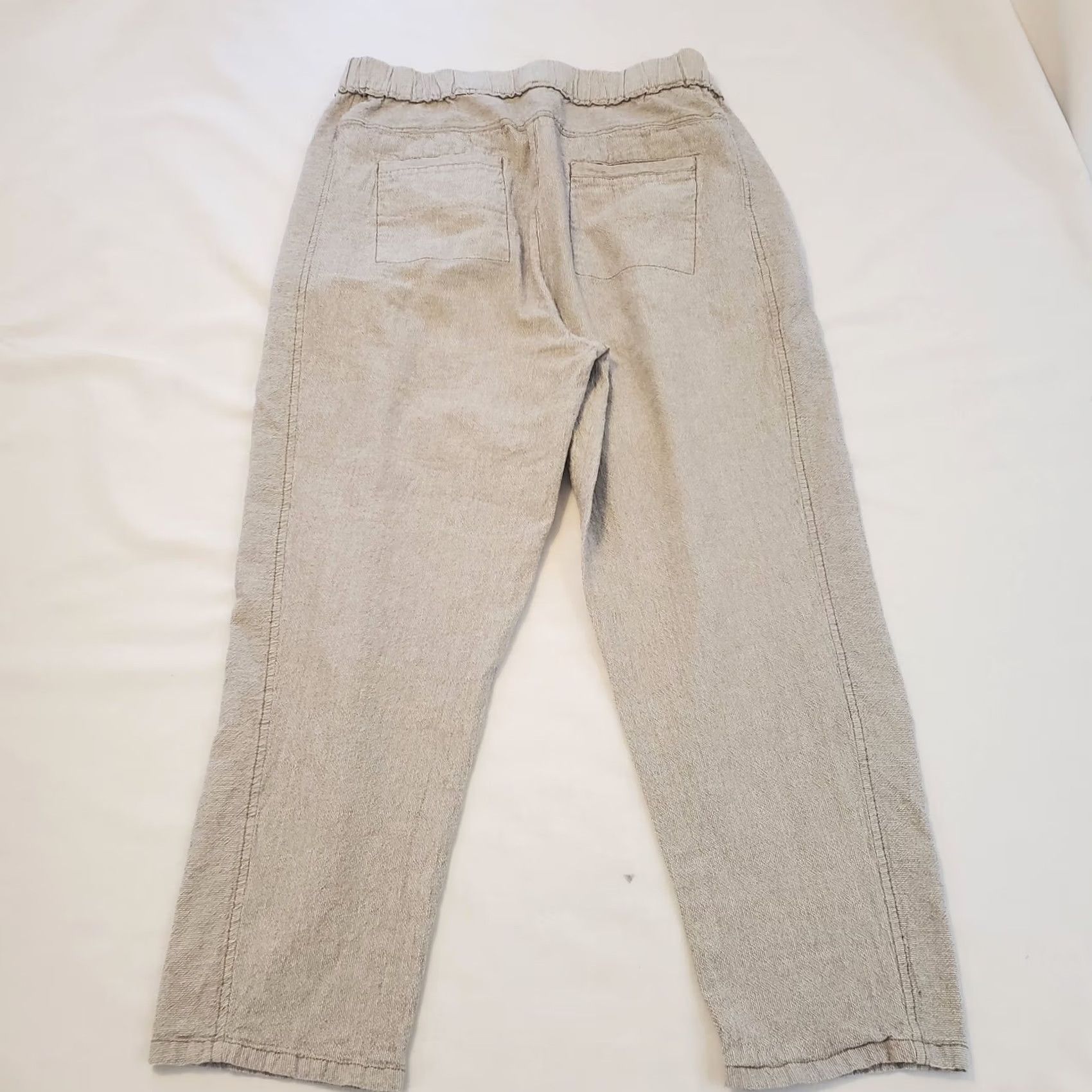 Vintage Hei Hei Anthropologie Cropped Pants 100% Linen Size S Cream Pull On Size 28" / US 6 / IT 42 - 2 Thumbnail