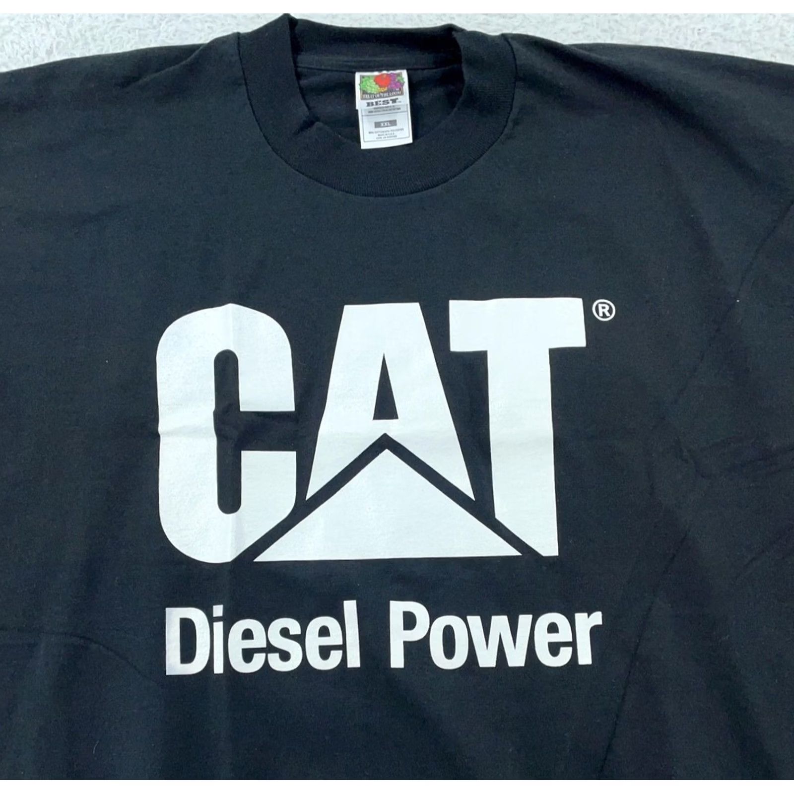 Fruit Of The Loom VINTAGE CAT Diesel Power T-Shirt 2XL Black Cotton Polyester Short Sleeve Crew Neck Mens 90s Construction Tractor Truck Farm USA Graphic Print Size US XXL / EU 58 / 5 - 2 Thumbnail