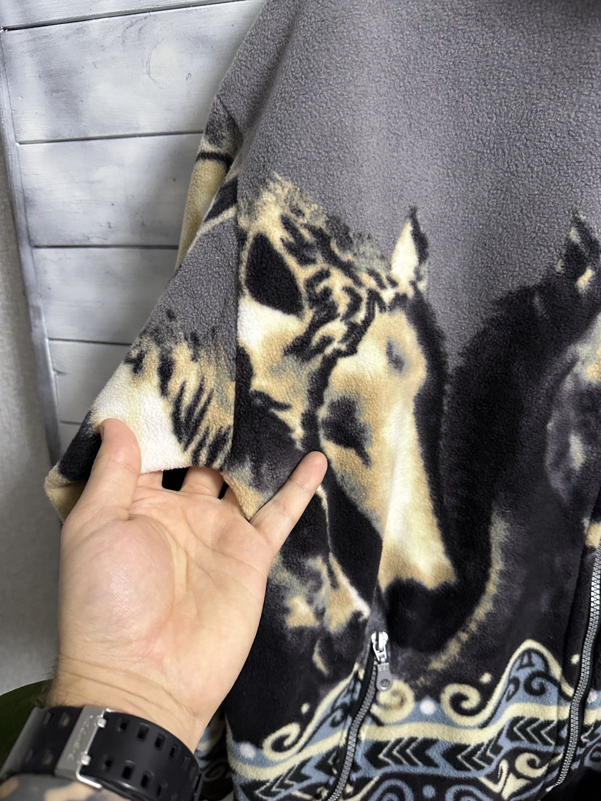 Vintage Rare Vintage Fleece Jacket Horses Pitdoor style Size US M / EU 48-50 / 2 - 3 Thumbnail