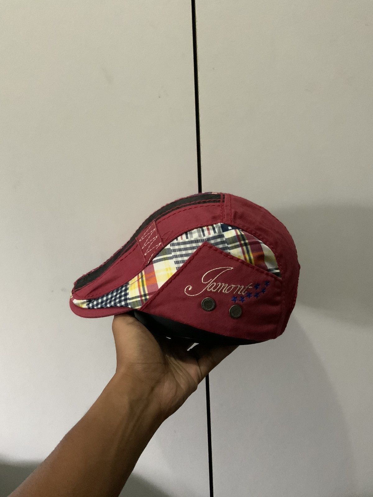 If Six Was Nine Jamont Patchwork Boro Sashiko Flat Beretta Hat Size ONE SIZE - 3 Thumbnail