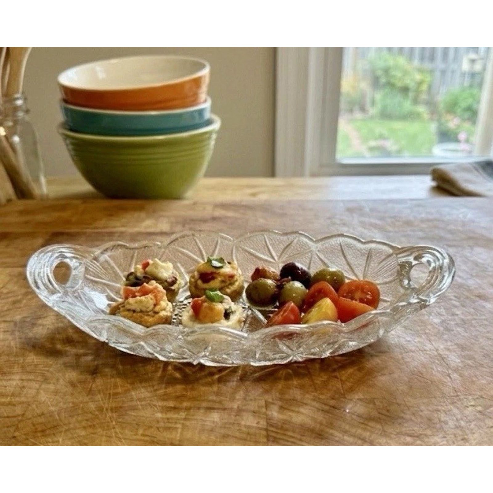 Other Indiana Glass Lily Pons Relish Clear Pressed Glass Dish Size ONE SIZE - 1 Thumbnail