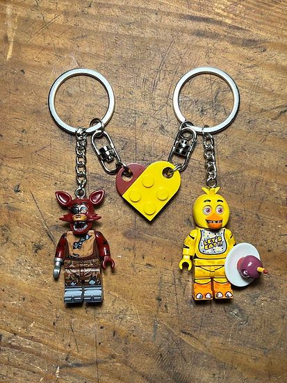 Cartoon Network FNAF Foxy Chica minifigure keychain custom handmade Size ONE SIZE - 3 Thumbnail