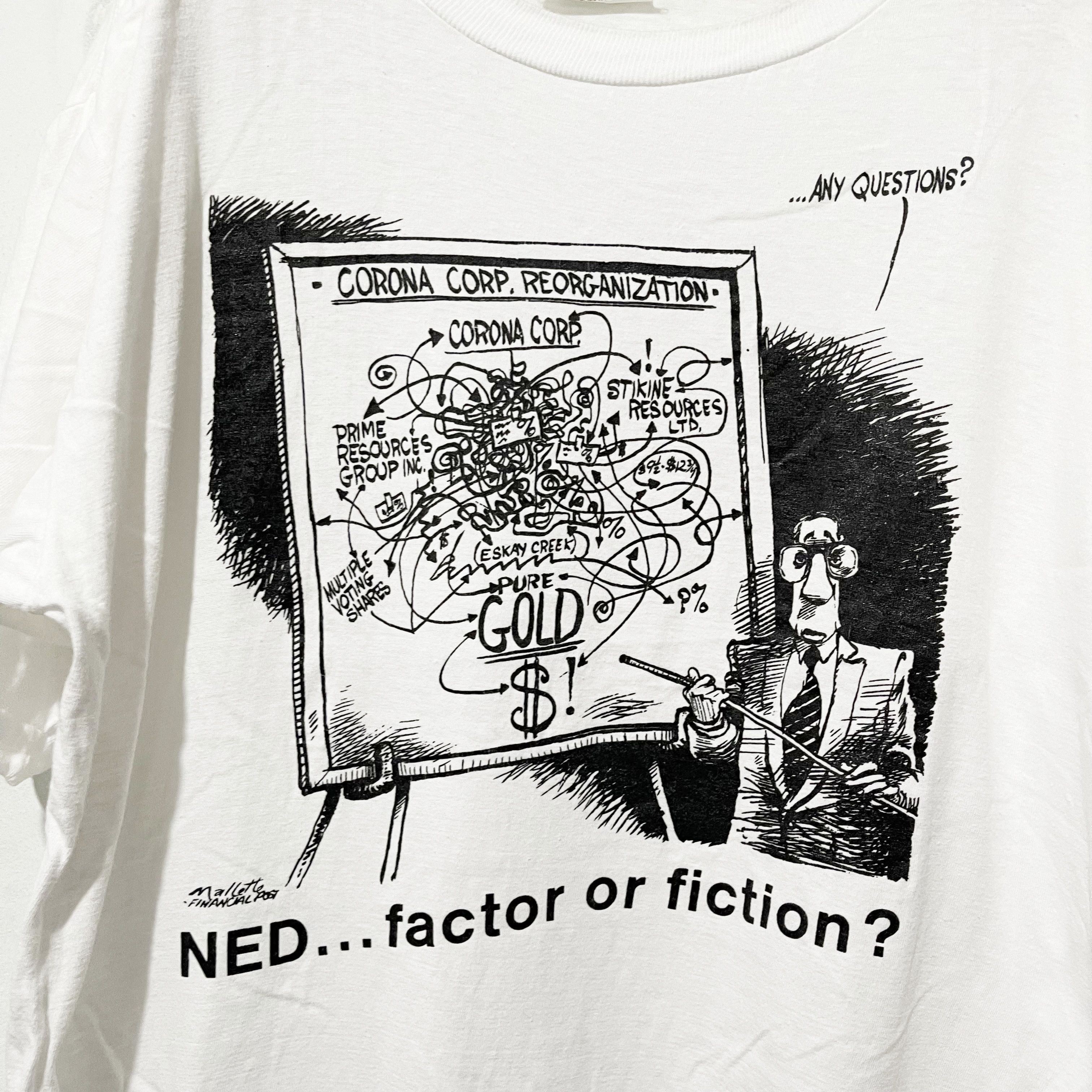 Vintage Vintage 90s “NED Factor or Fiction?” Cartoon T-Shirt Size US XL / EU 56 / 4 - 2 Thumbnail