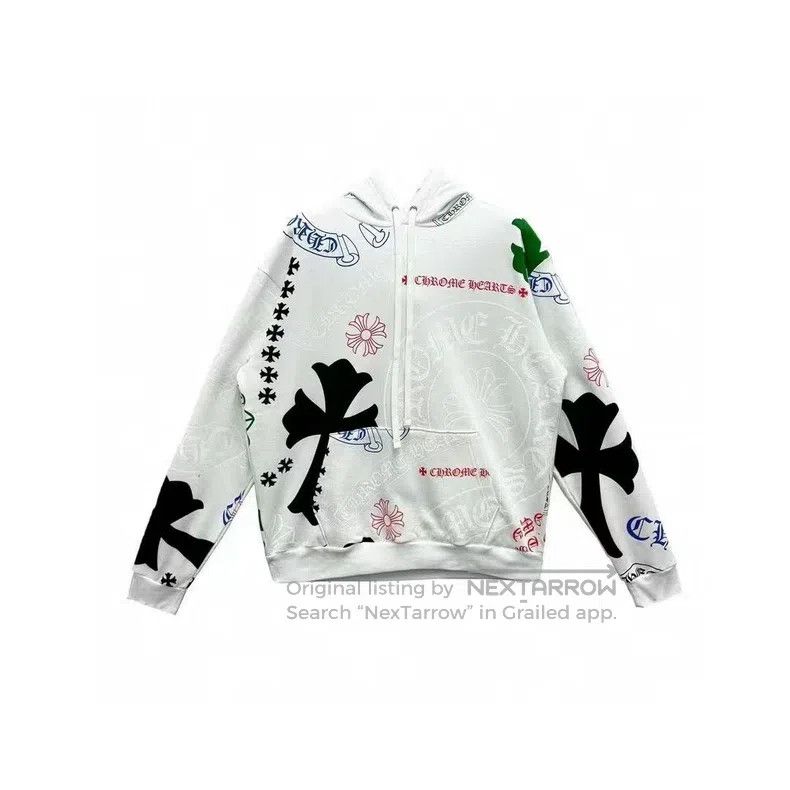 Chrome Hearts CHROME HEARTS Size XL White graffiti hoodie Size US XL / EU 56 / 4 - 1 Thumbnail