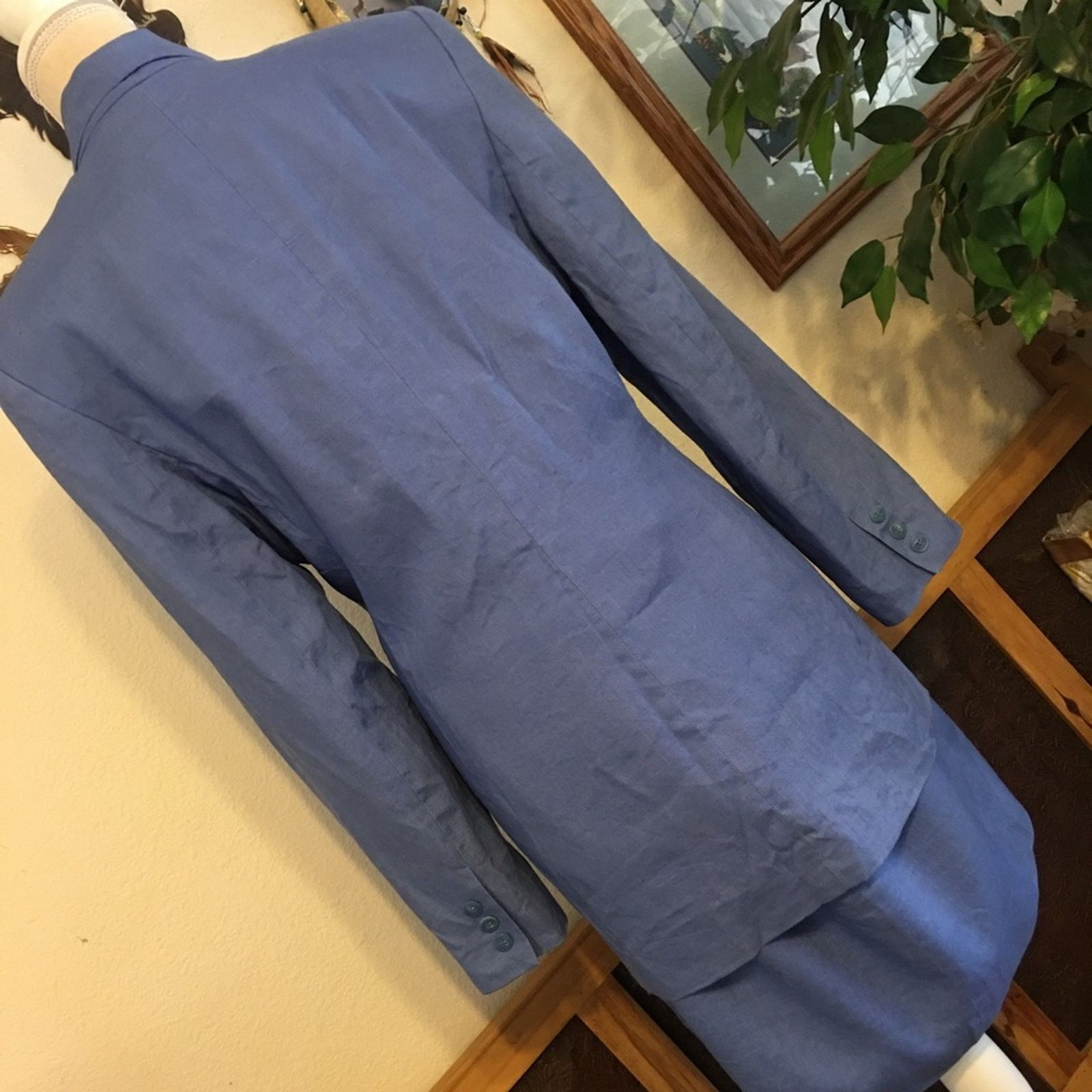 Vintage Vintage 90s Amanda Smith slate blue linen suit Size XL / US 12-14 / IT 48-50 - 5 Thumbnail