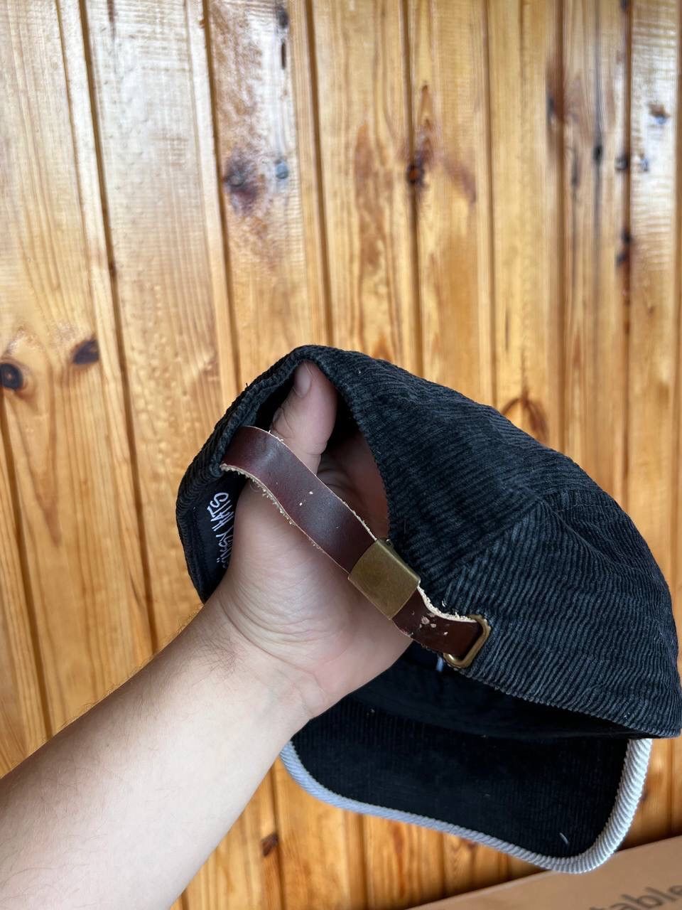 Stussy × Vintage Vintage Stussy Logo Corduroy 5 Panel Hat Y2K Leather strap Size ONE SIZE - 8 Thumbnail