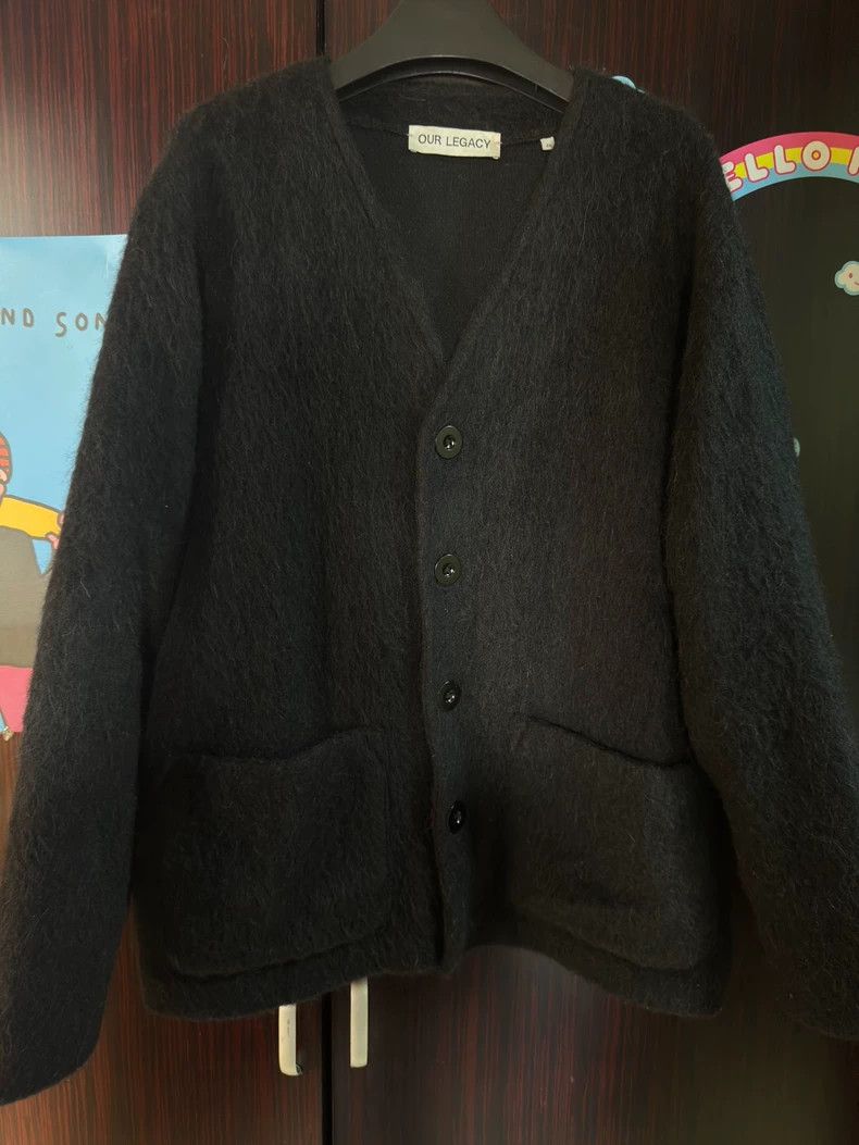 OUR LEGACY CARDIGAN BLACK MOHAIR 46