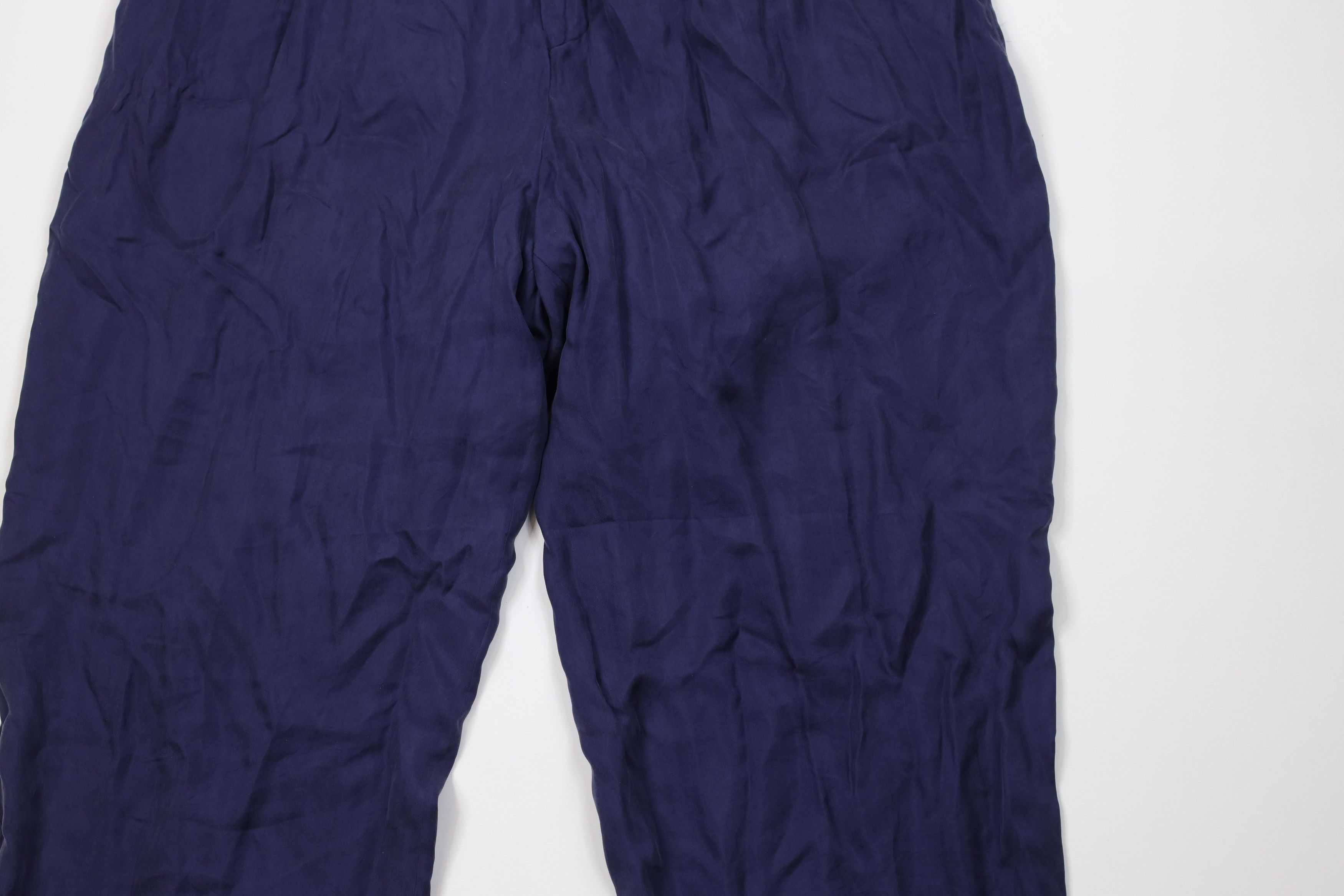 Vintage Deadstock Vintage 90s Streetwear Fit Silk Pants Navy Blue Size US 38 / EU 54 - 3 Thumbnail