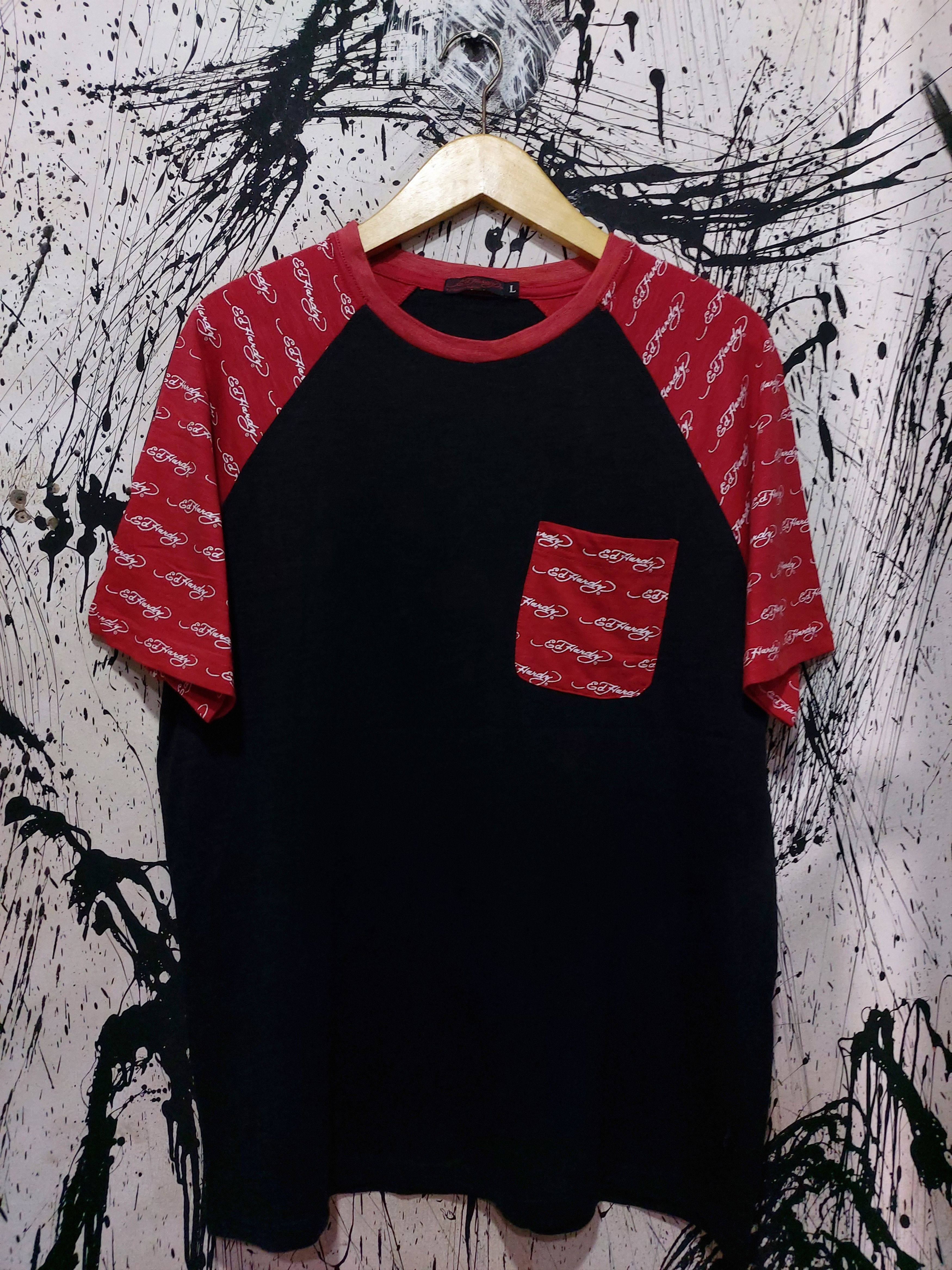 Christian Audigier × Ed Hardy 2000'S ED HARDY POCKET Y2K SHIRT Size US L / EU 52-54 / 3 - 1 Thumbnail